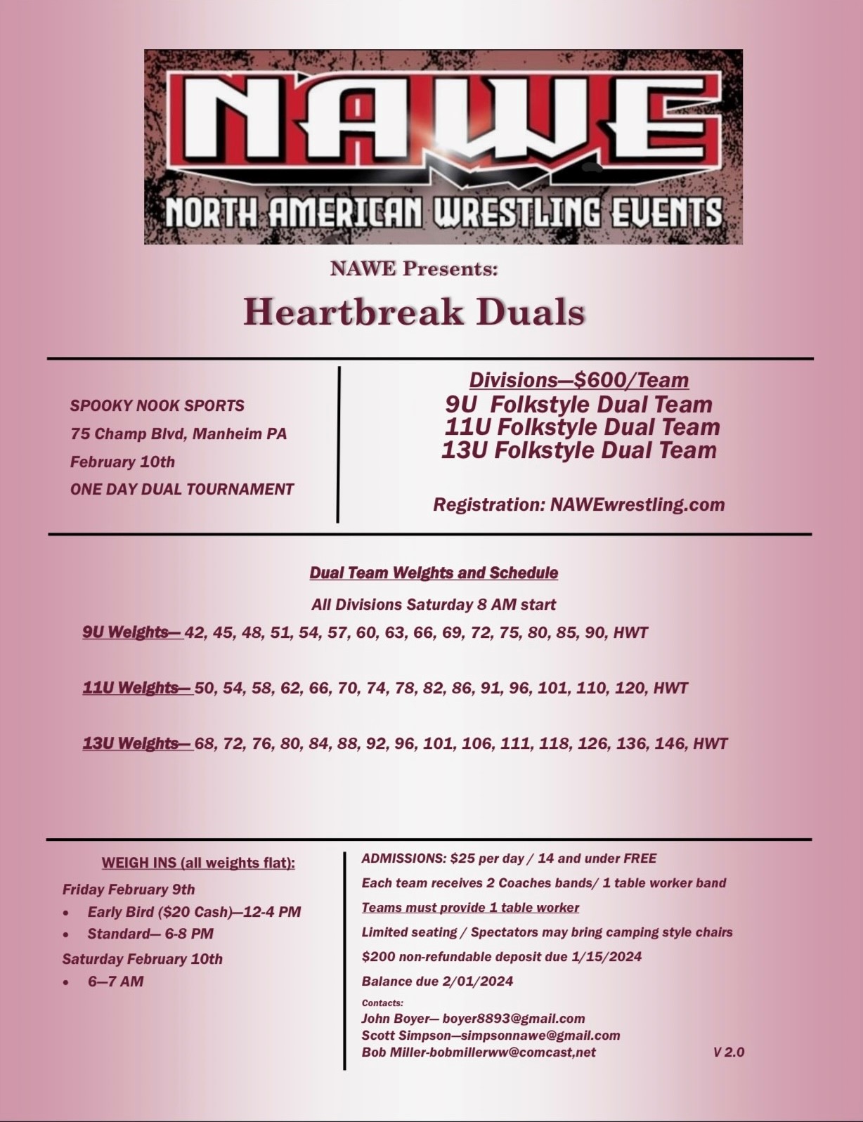 NAWE Presents The Heartbreak Duals